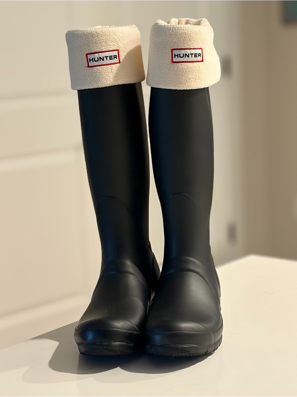 Hunter Tall Women's Rain Boots in Matte Black Size 7